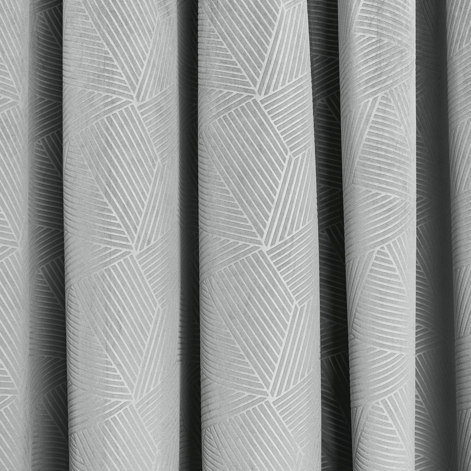 Midnight Silver Embossed Velvet Thermal Eyelet Door Curtain
