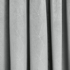 Midnight Silver Embossed Velvet Thermal Eyelet Door Curtain