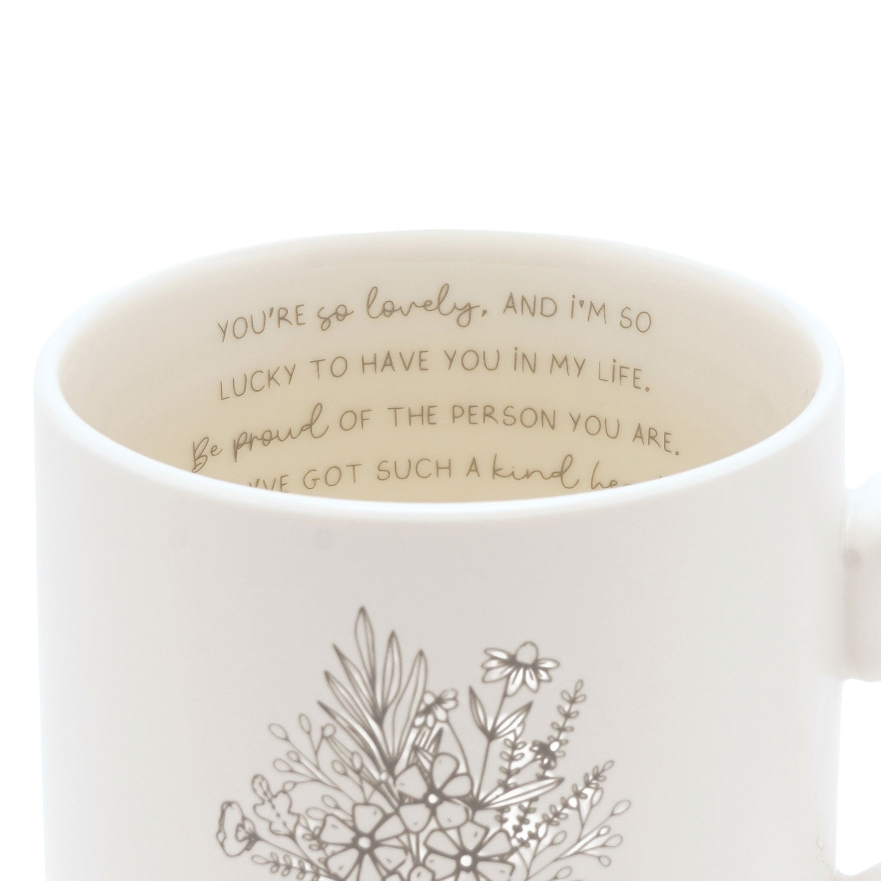 Moments Mug With Inside Words Blooming Lovely