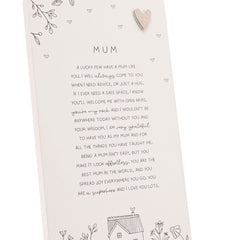 Moments Standing Verse Plaque Mum
