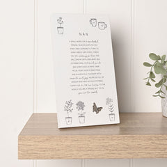 Moments Standing Verse Plaque Nan