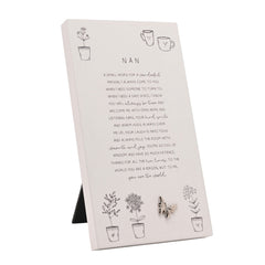 Moments Standing Verse Plaque Nan