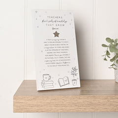 Moments Standing Verse Plaque Teacher