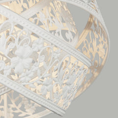 Matt White Ornate Fretwork Layered Light Shade