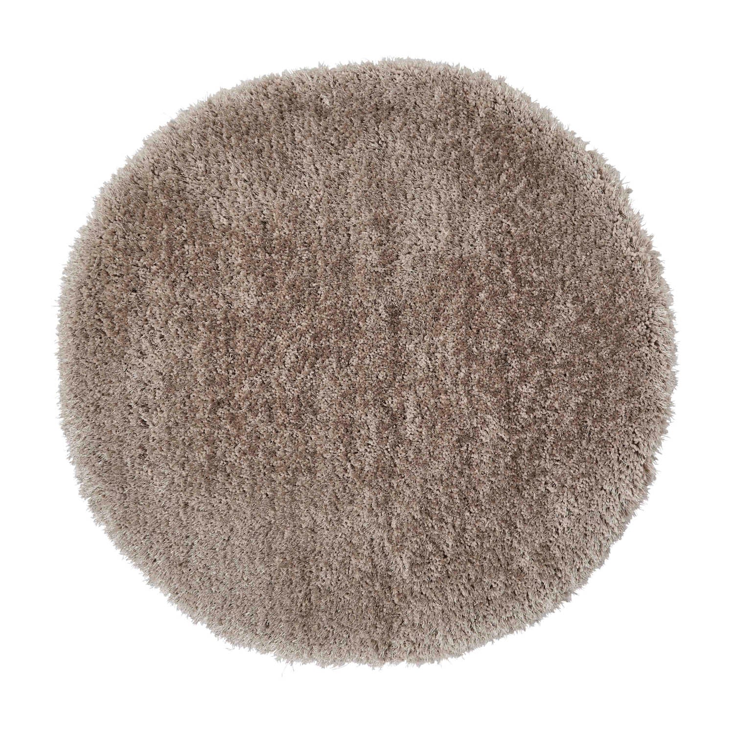 Montana Silver Grey Luxury Circle Shaggy Rug