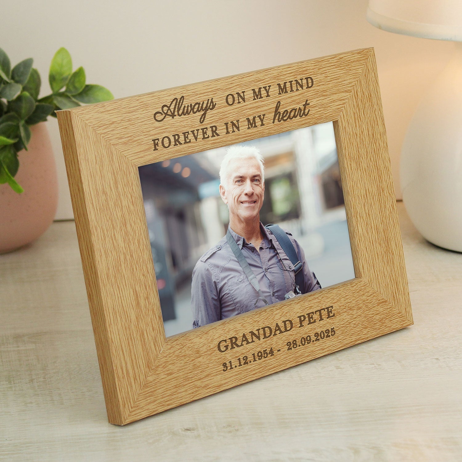 Personalised Memorial Wooden Photo Frame