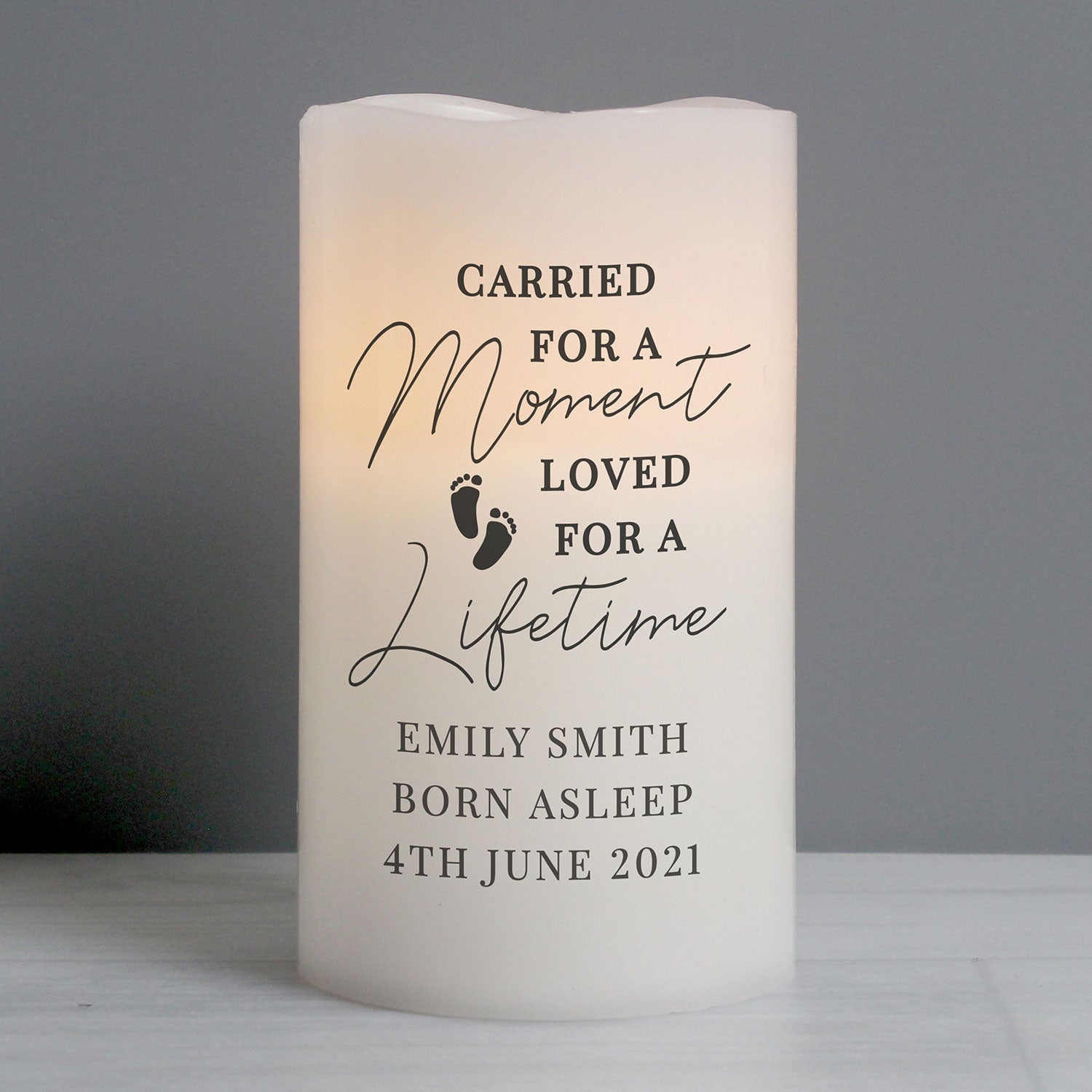 Personalised Footprint Flameless LED Candle