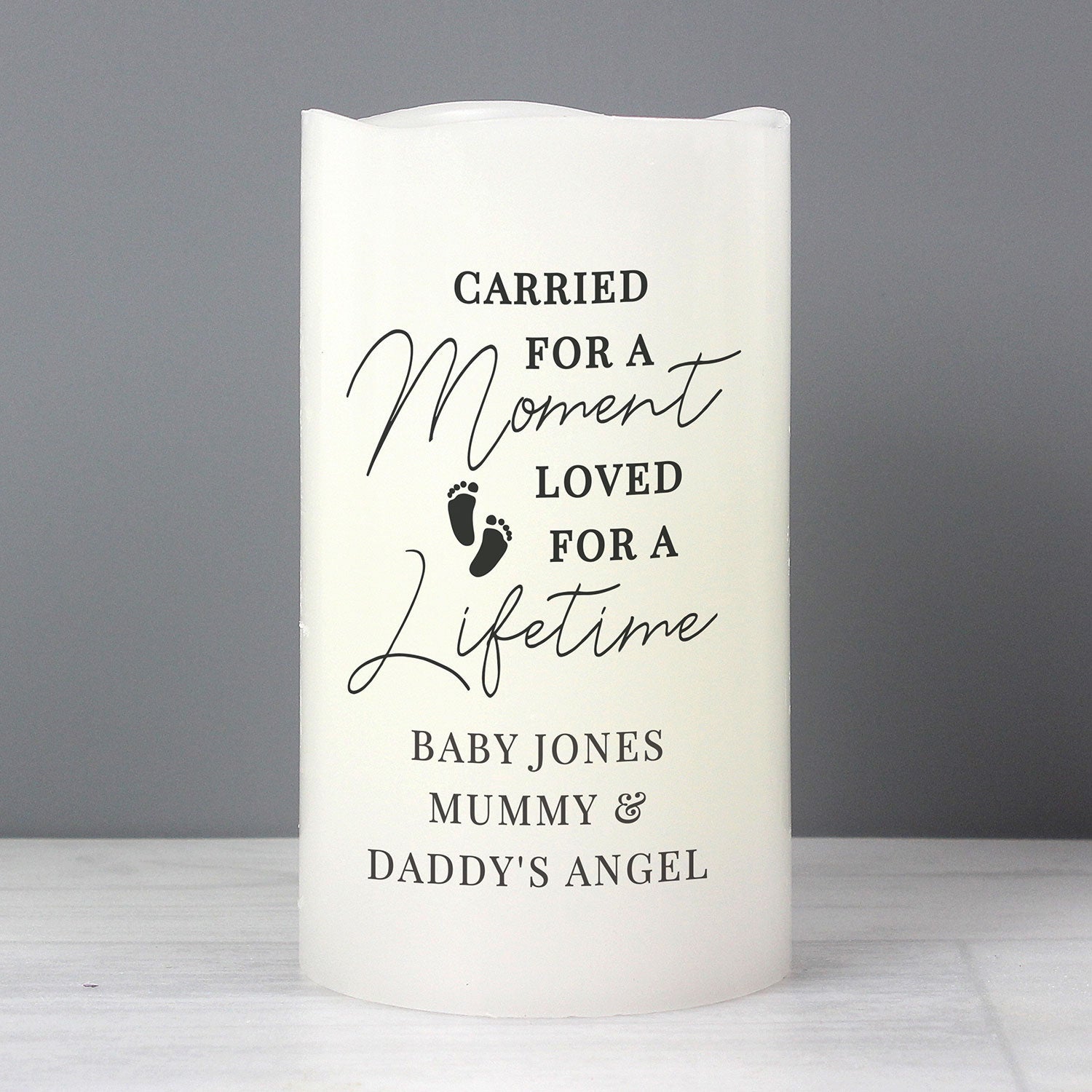 Personalised Footprint Flameless LED Candle