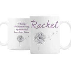 Personalised Lilac Dandelion Mug