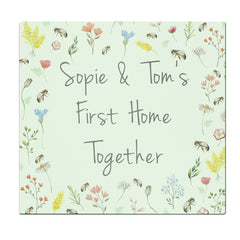 Personalised Flowers and Bees Glass Chopping Board
