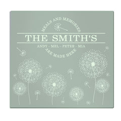 Personalised Dandelion Glass Chopping Board