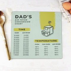 Personalised Air Fryer Conversion Glass Chopping Board