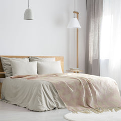 Blush Pink Heart Recycled Cotton Throw
