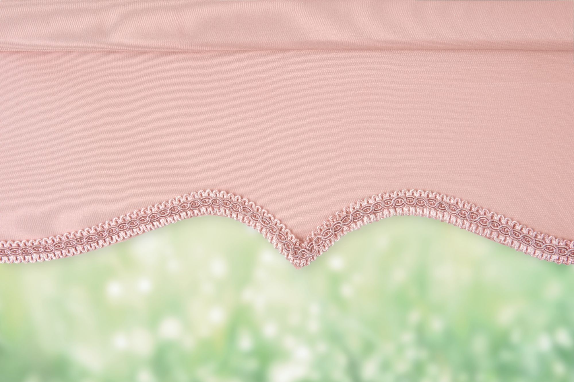 Pink Scalloped Roller Blind