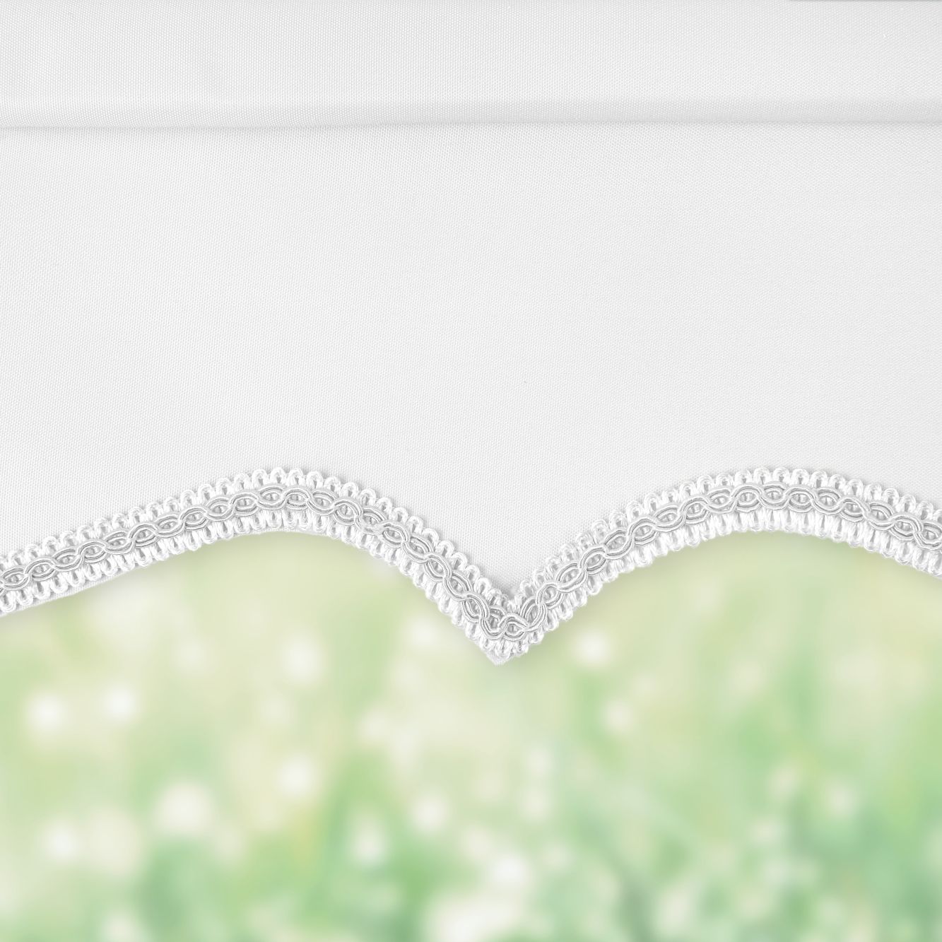 White Scalloped Roller Blind