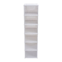 Foldable Shoe Storage 6-Tier White Box Unit