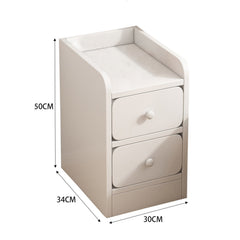 Warm White 2-Drawers Bedside Table