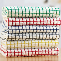 Quick Dry Checked Tea Towels (Pack of 6)