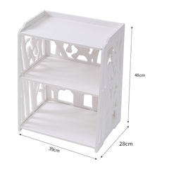 White Rustic Bird Cutout Bedside Table