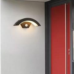 Curved Black LED Garden Induction Wall Light