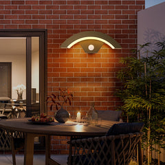 Curved Black LED Garden Induction Wall Light