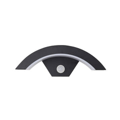 Curved Black LED Garden Induction Wall Light