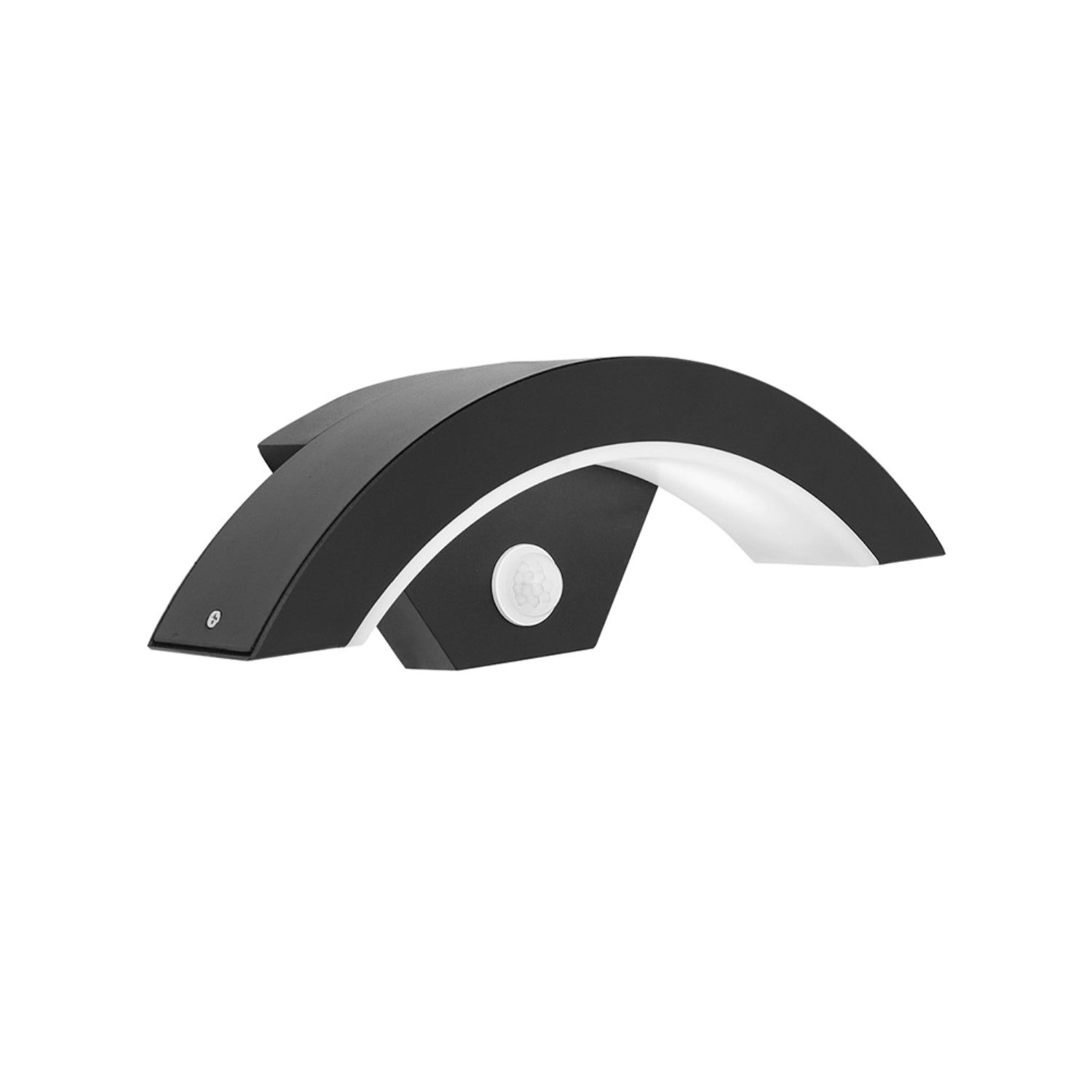 Curved Black LED Garden Induction Wall Light