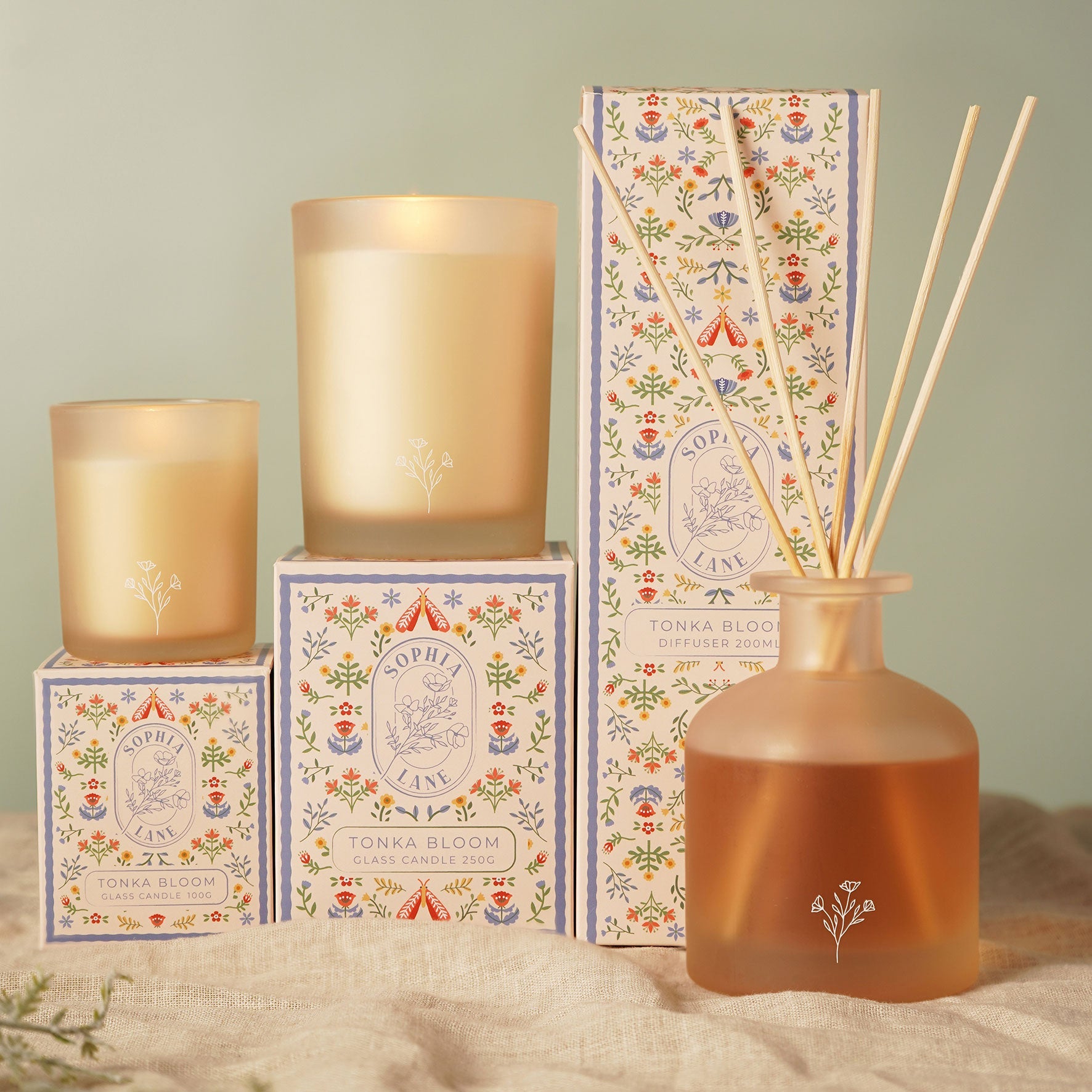 Sophia Lane Tonka Bloom Floral Candle 100g