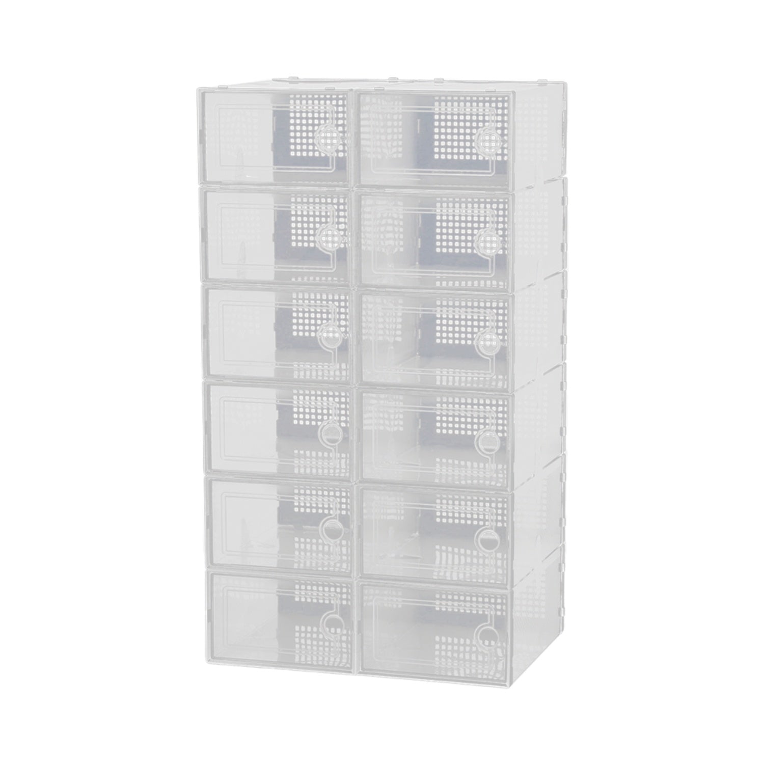 12-Piece White Stackable Plastic Shoe Organiser