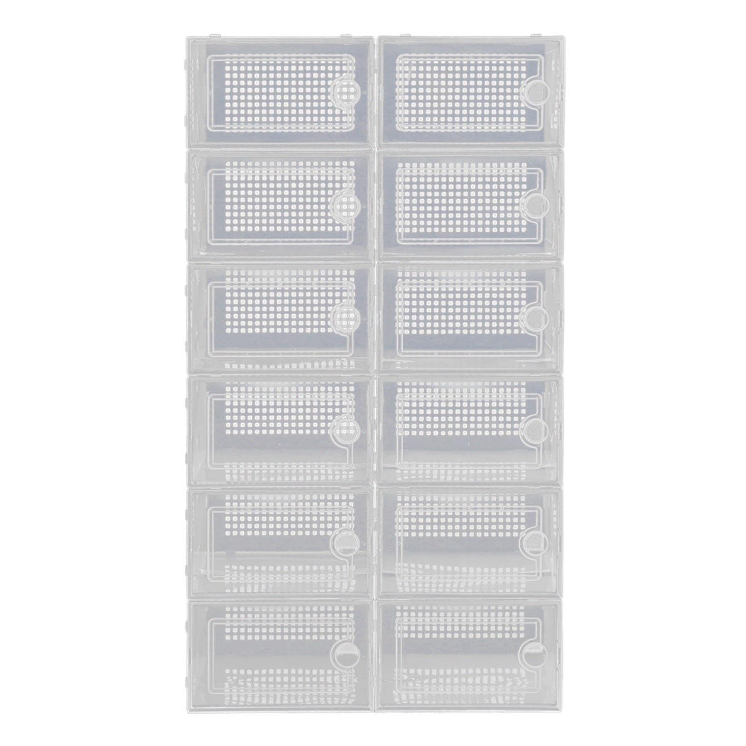 12-Piece White Stackable Plastic Shoe Organiser