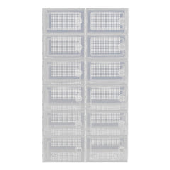 12-Piece White Stackable Plastic Shoe Organiser