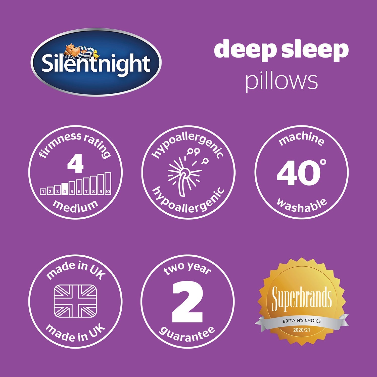 Silentnight Deep Sleep Pillows (6 Pack) - Medium Support