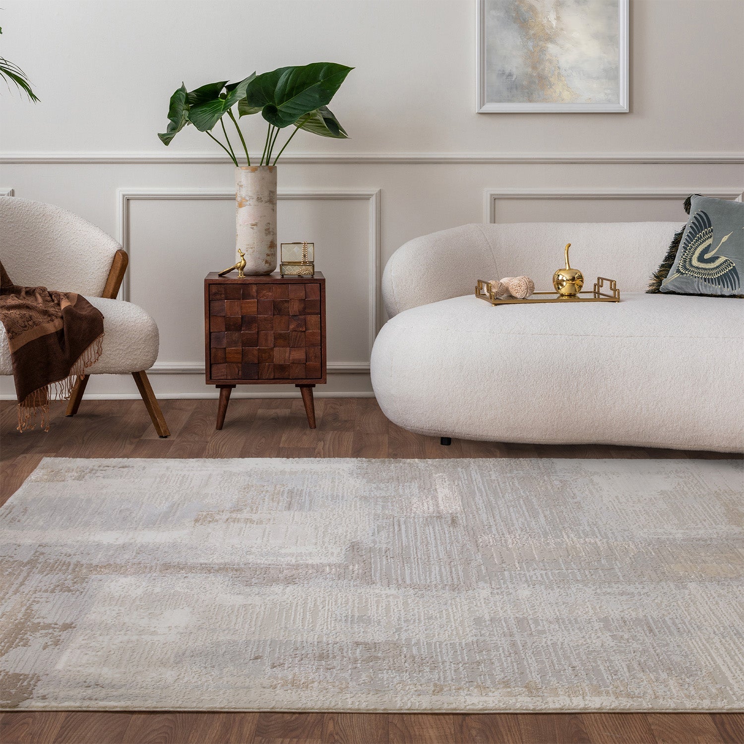 Stellar ST07 Abstract Grey Rug