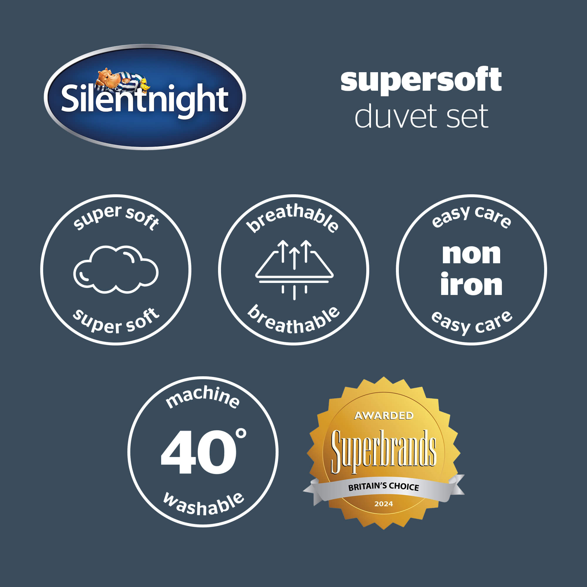 Silentnight Supersoft Black Duvet Set