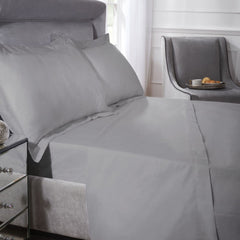 400 Thread Count Grey Cotton Flat Sheet