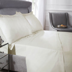 400 Thread Count Cream Cotton Flat Sheet