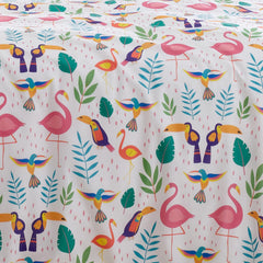 Tropical Flamingo Pink Reversible Duvet Set