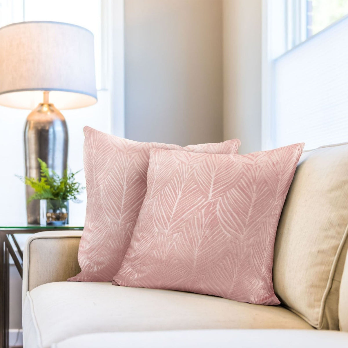 Twilight Blush Pink Velvet Cushion Covers (Pair)