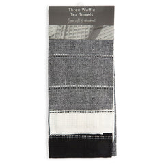 Utopia Black 3 Pack Kitchen Tea Towel Set