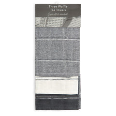 Utopia Grey 3 Pack Kitchen Tea Towel Set