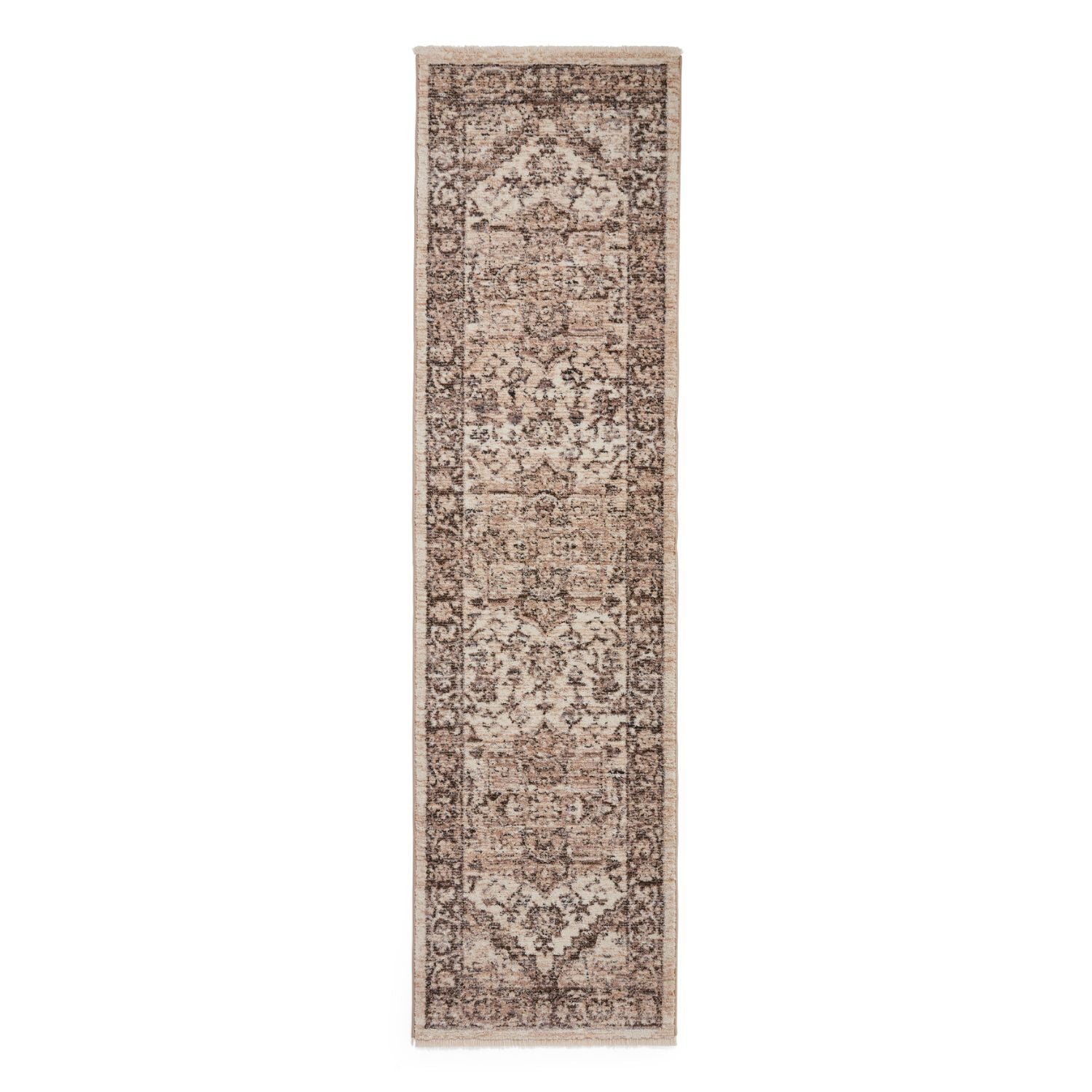 Vintage 35018 Grey Traditional Runner Rug