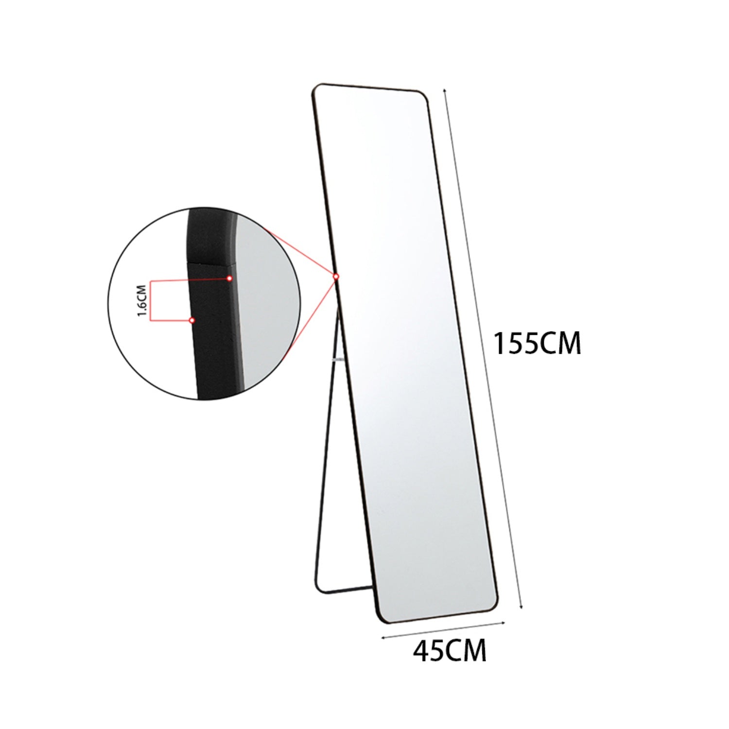 Black Full Length Floor Mirror