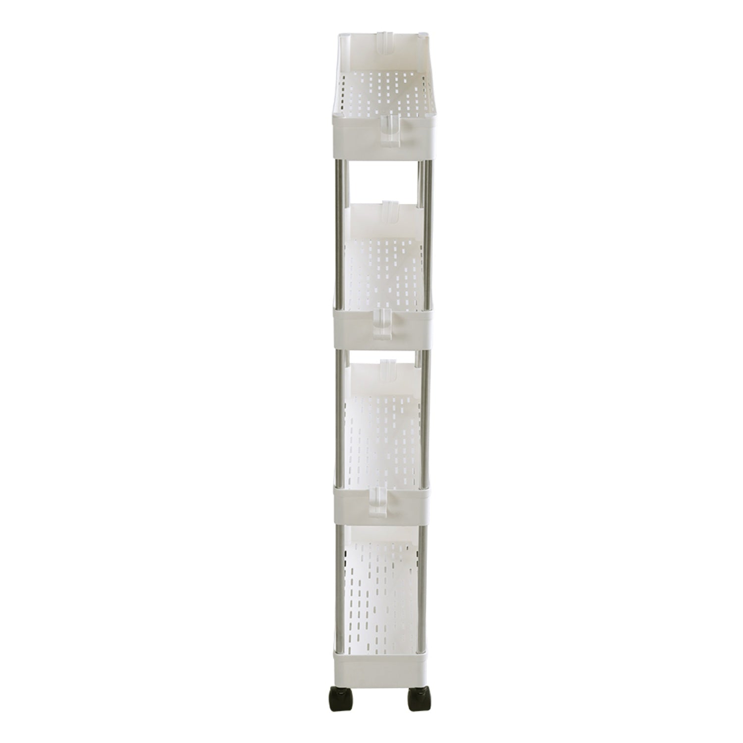 4-Tier Slim White Plastic Corner Storage Shelf