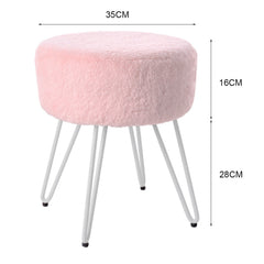 Vanity Stool Plush Pink