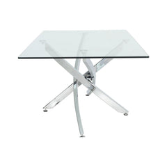 Rectangular Tempered Glass End Table