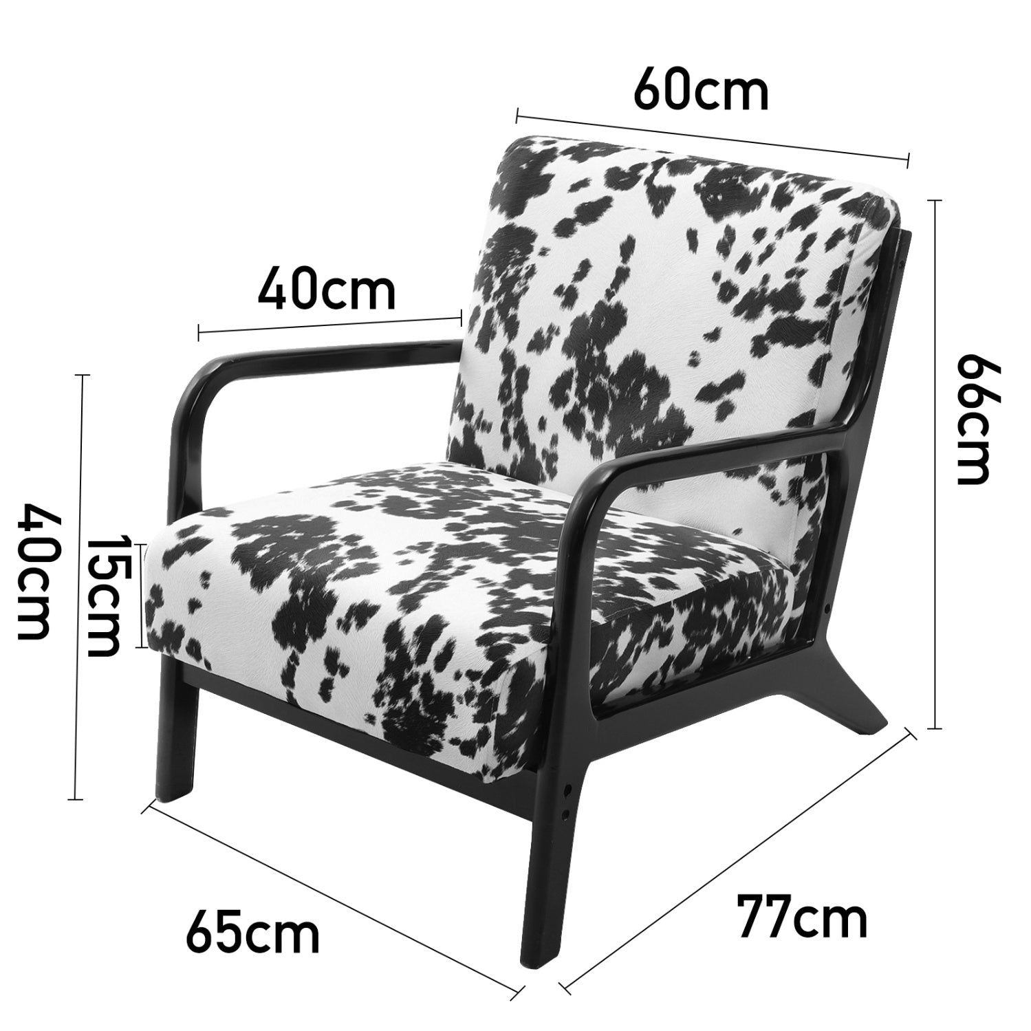 Black & White Dalmatian Spotted Velvet Armchair