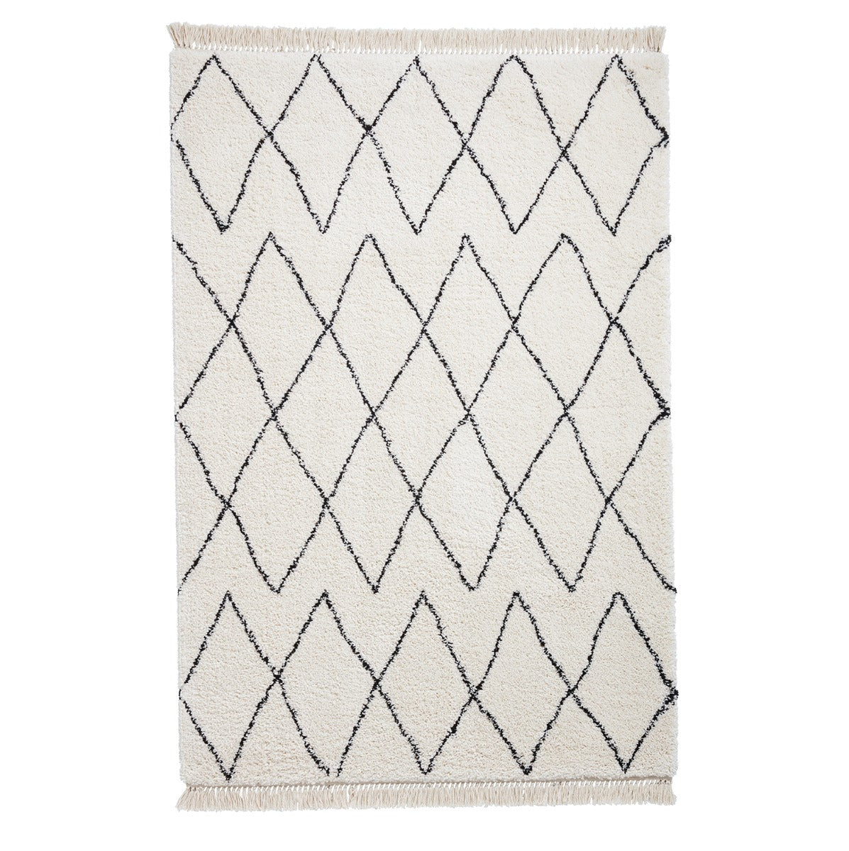 Boho White and Black Rug