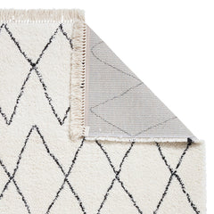 Boho White and Black Rug