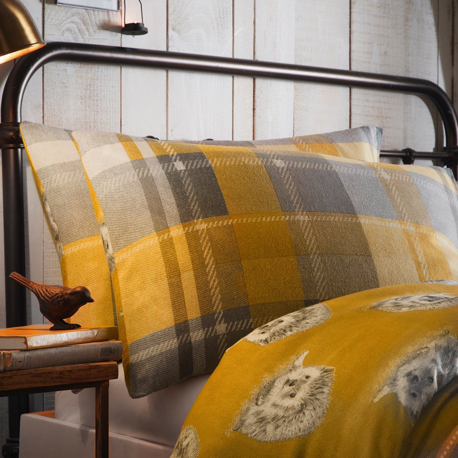 Colville Check Ochre Brushed Cotton Duvet Set