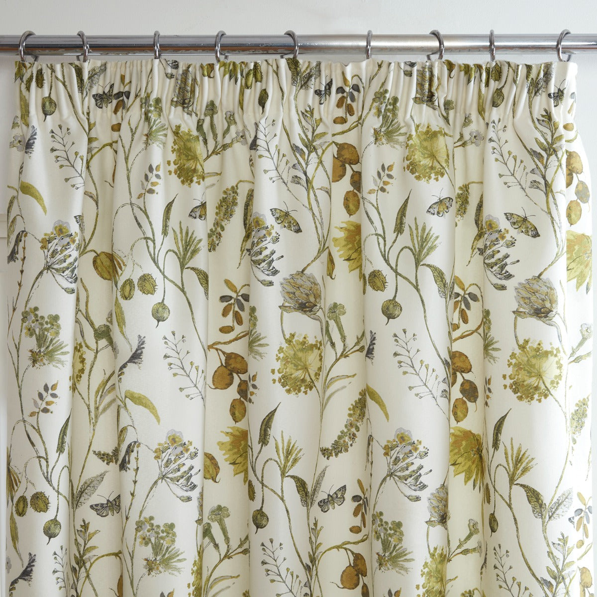 Grove Fennel Green Pencil Pleat Curtains